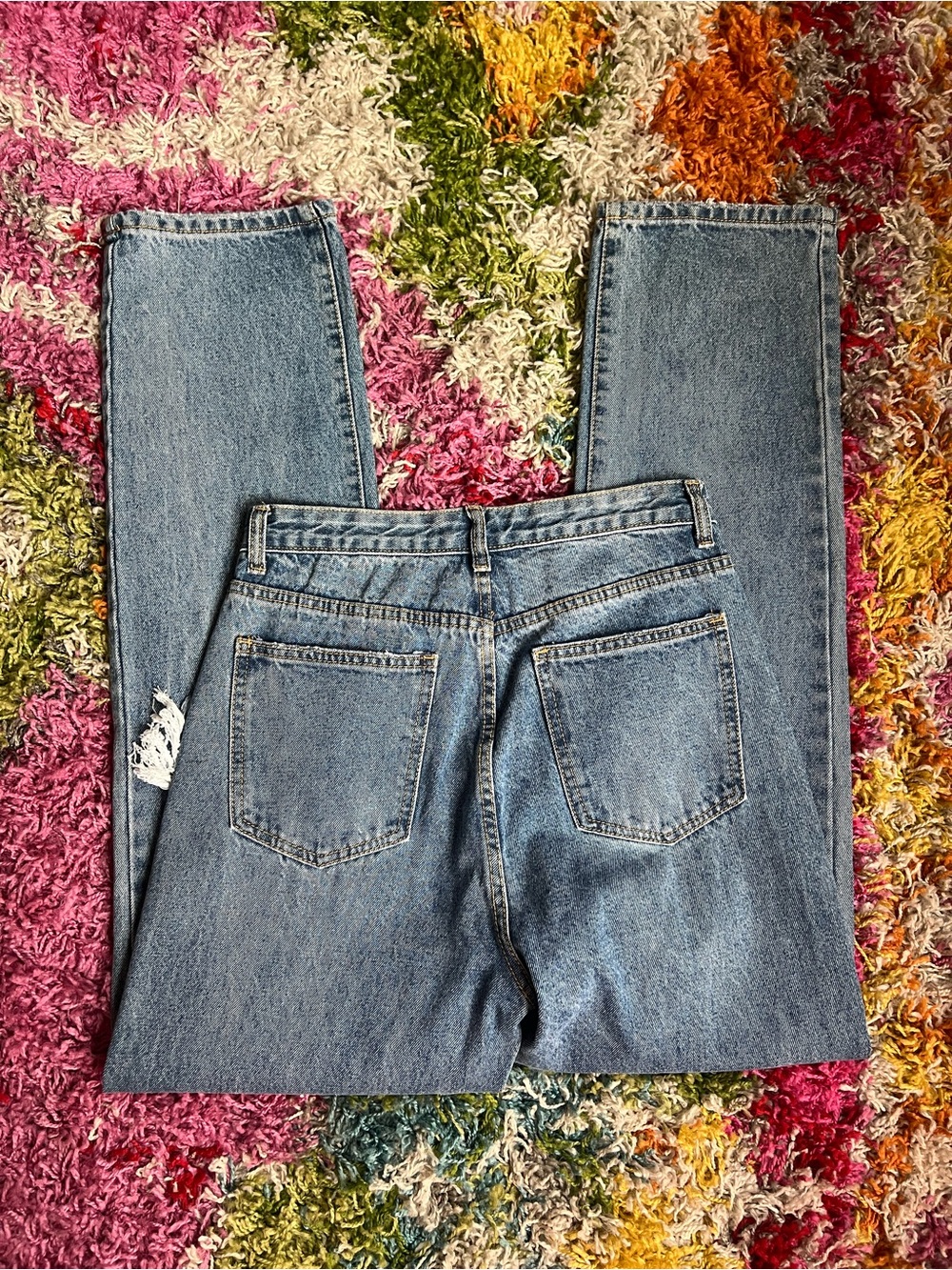 PrettyLittleThing Light Blue Straight Leg Jeans